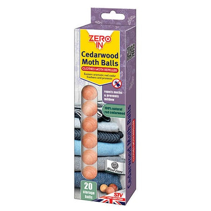 Zero In Cedarwood Moth Balls Pack of 20