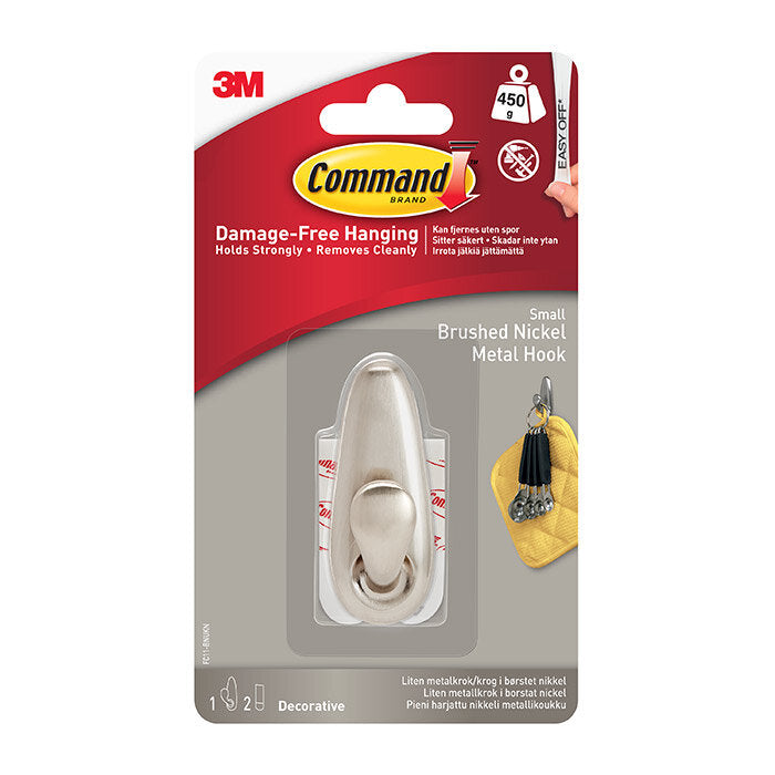 Command Metal Hook Brushed Nickel Finish FC11-BN