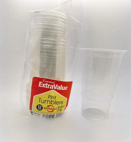 Extra Value ONE PINT PLASTIC TUMBLERS PK12