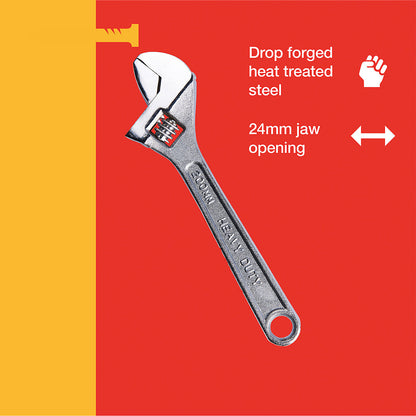 Amtech 200mm (8") Adjustable wrench with 24mm (1") jaw opening