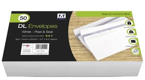 Anker DL Peel & Seal Envelopes - Pack 50 White