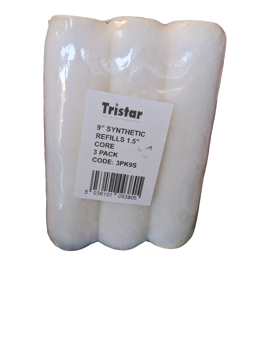 Recharges synthétiques TriStar 9" noyau 1,5" paquet de 3