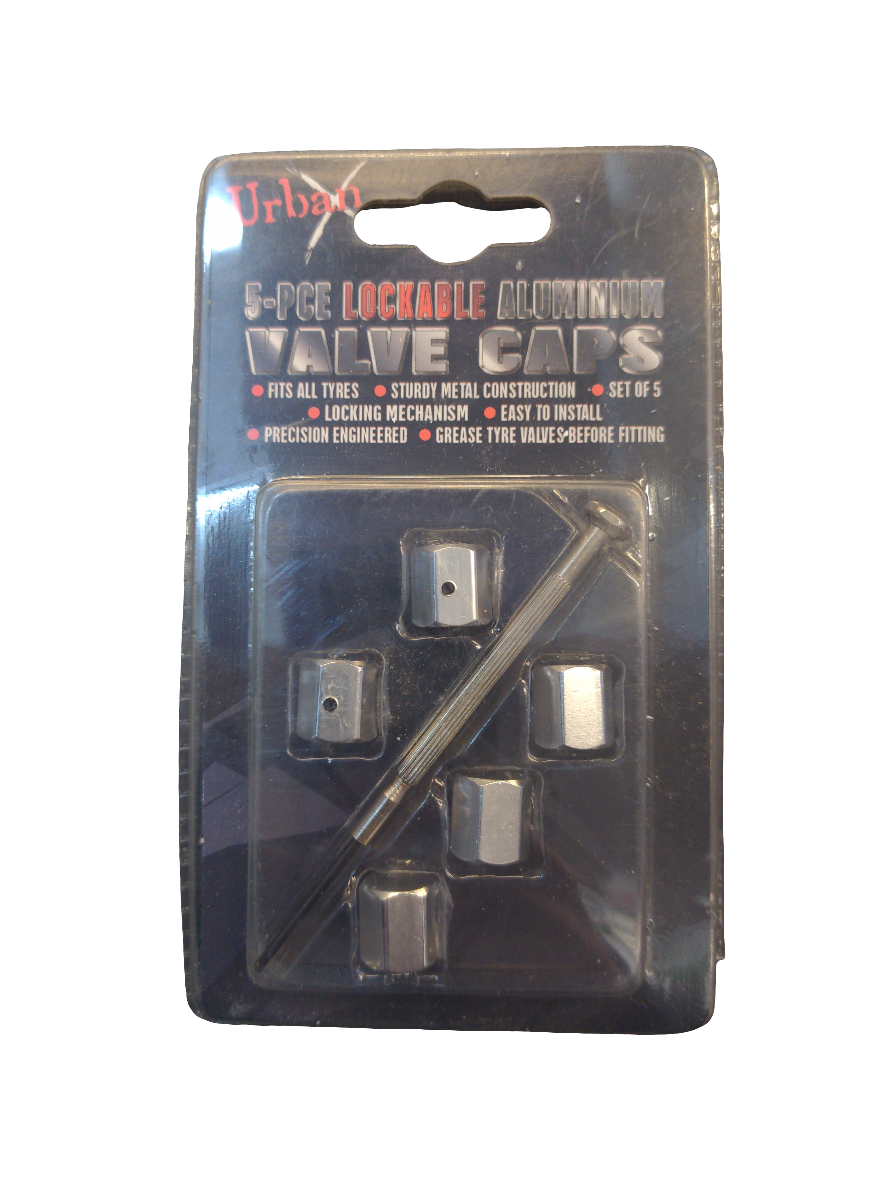 5pc Lockable Aluminum Valve  Caps