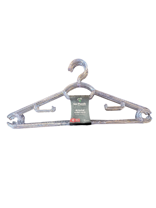 Kristal Clear PK Of 6 Dress Hangers