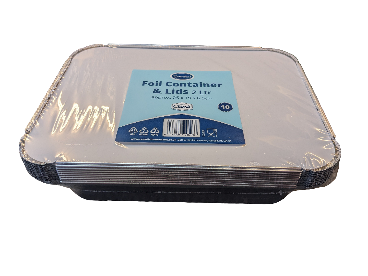 Essential 10pk 2L Rectangular Dish with Lid  [19.2 x 25.8 x 6.4 cm]