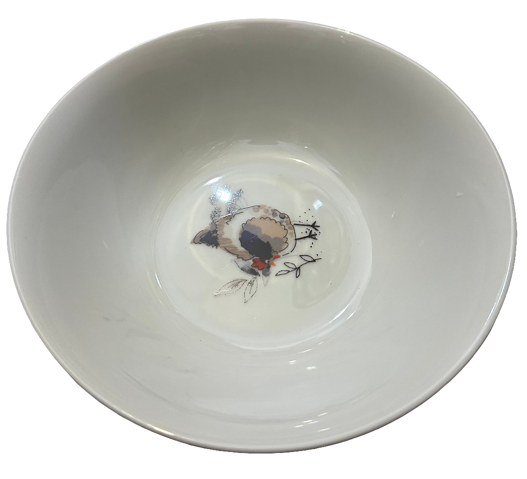 Price & Kensington Country Hens Porcelain Cereal Bowl, 18cm ,White