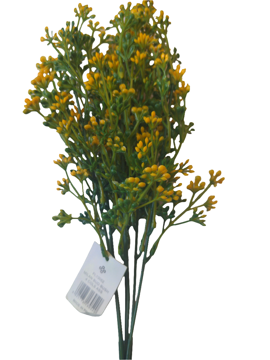 MILAN BUD BUSH 4 COLS ASS Artificial Flowers