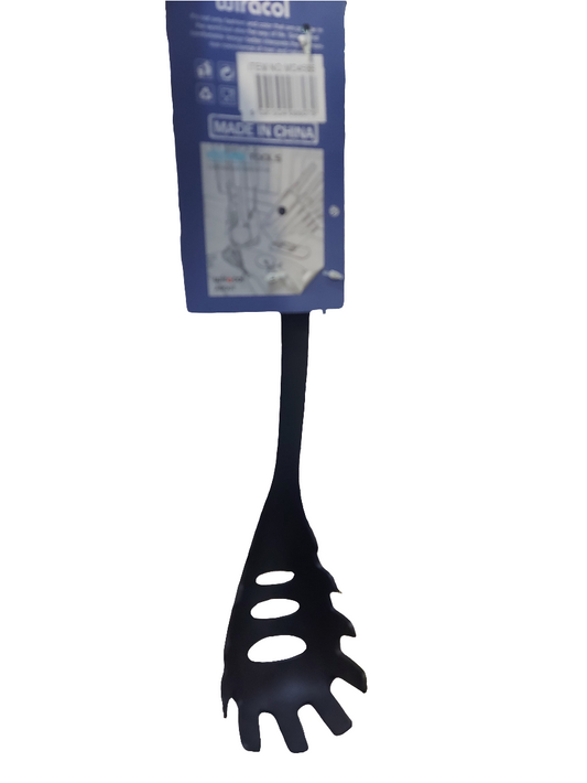 Louche à spaghetti à tête en nylon avec trous de drainage et doseur à spaghetti intégré, sans BPA et lavable au lave-vaisselle