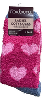 FOXBURY LADIES COSY SOCKS WITH GRIPPER UK 4-7