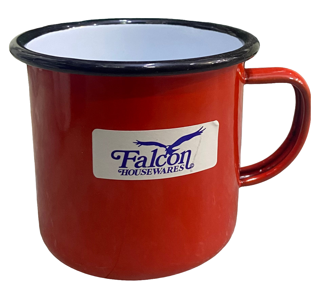 Falcon Enamel Mug Red with Black Rim