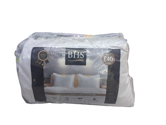 Lot de 2 oreillers non allergènes à rayures BHS Luxury