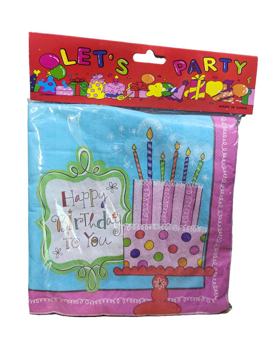 20 Happy Birthday Napkins Assorted Design