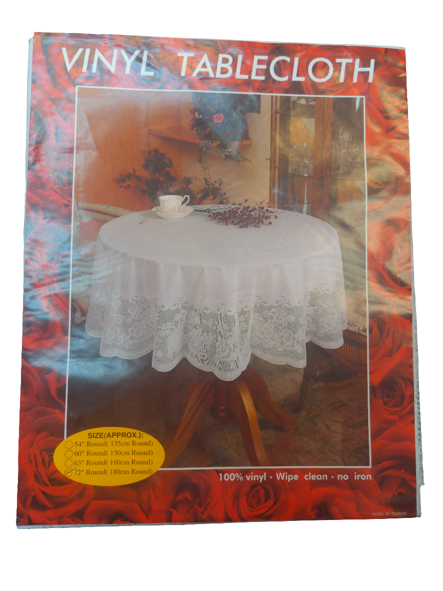 Vinyl Tablecloth 72"/ 180cm Round