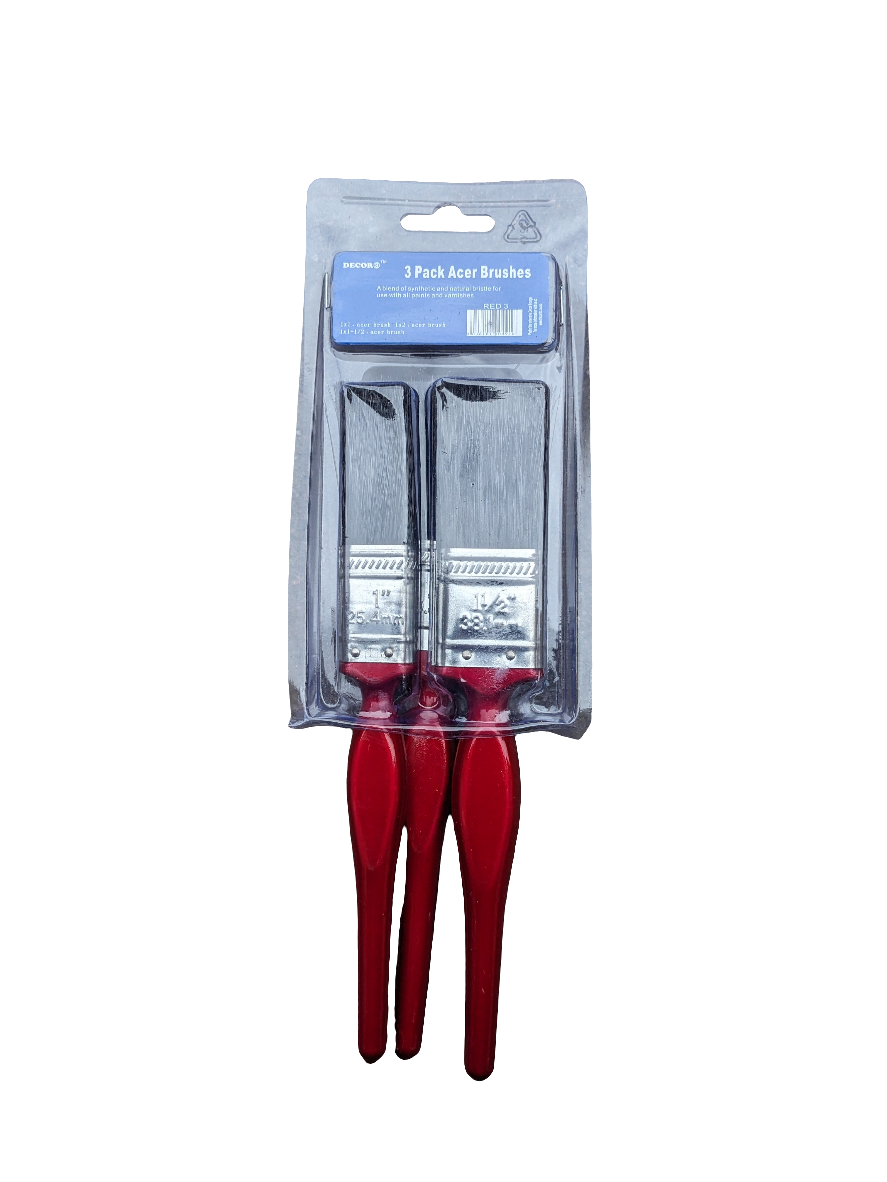 Decor 3 Pack Acer Brusher 1”, 1.5”, 2”