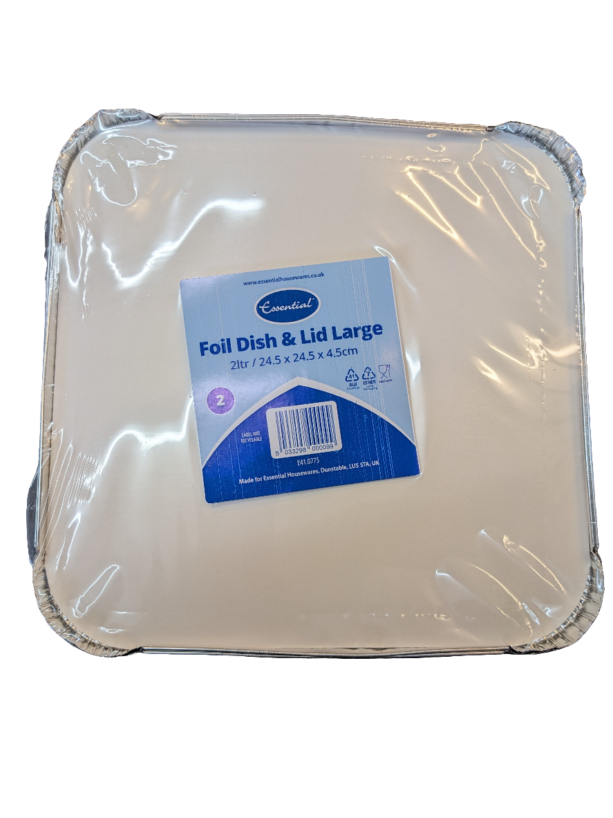Essential 2pk Large Square Dish with Lid (10 Case) [24x24cm]