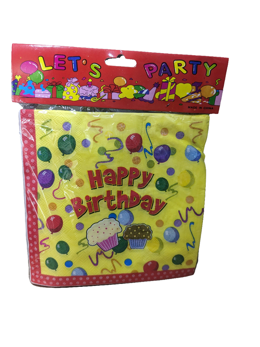 20 Happy Birthday Napkins Assorted Design