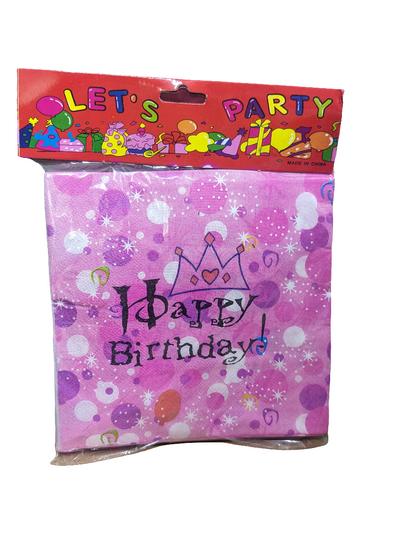 20 Happy Birthday Napkins Assorted Design