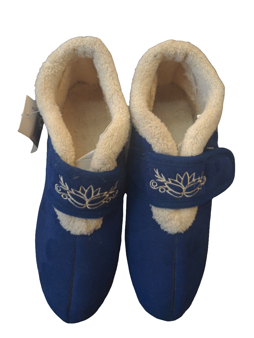 Ladies Size 3 Easy Access Full Slippers  Blue