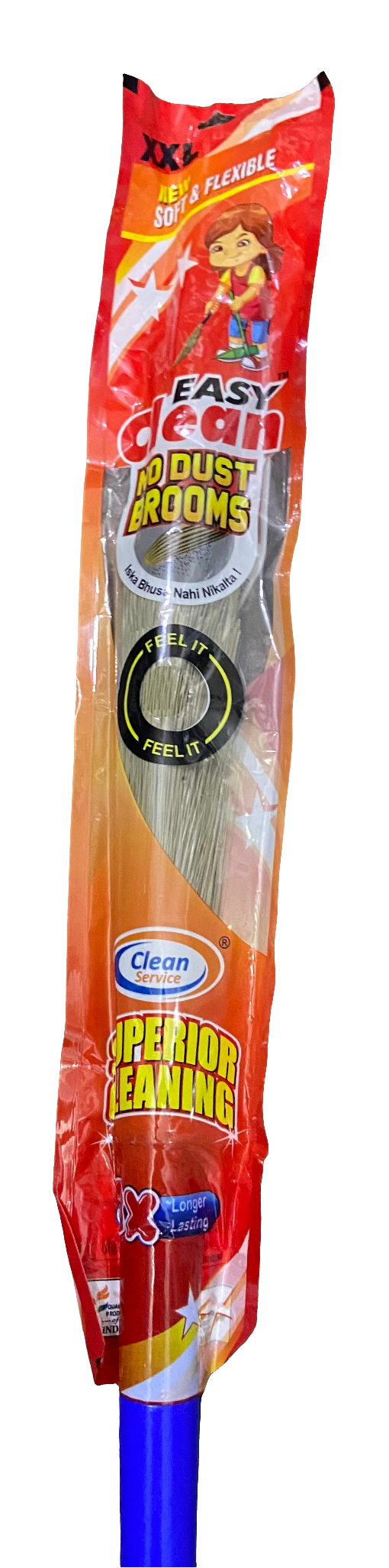 BALAI DE SERVICE PROPRE EN PLASTIQUE SANS POUSSIÈRE MANCHE DE BALAI INDIEN JHADU SAVENI