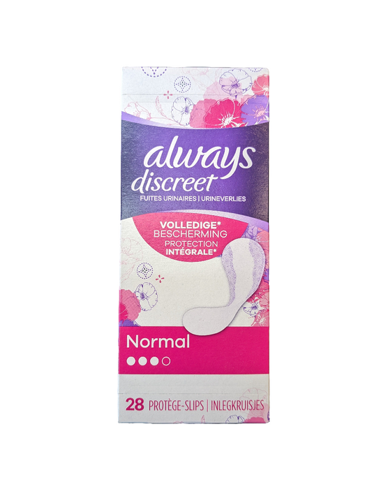 Always Discreet Incontinence Pantiliners 28 Normal