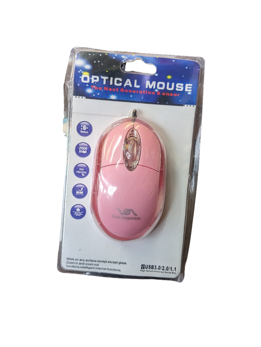 Souris optique rose USB