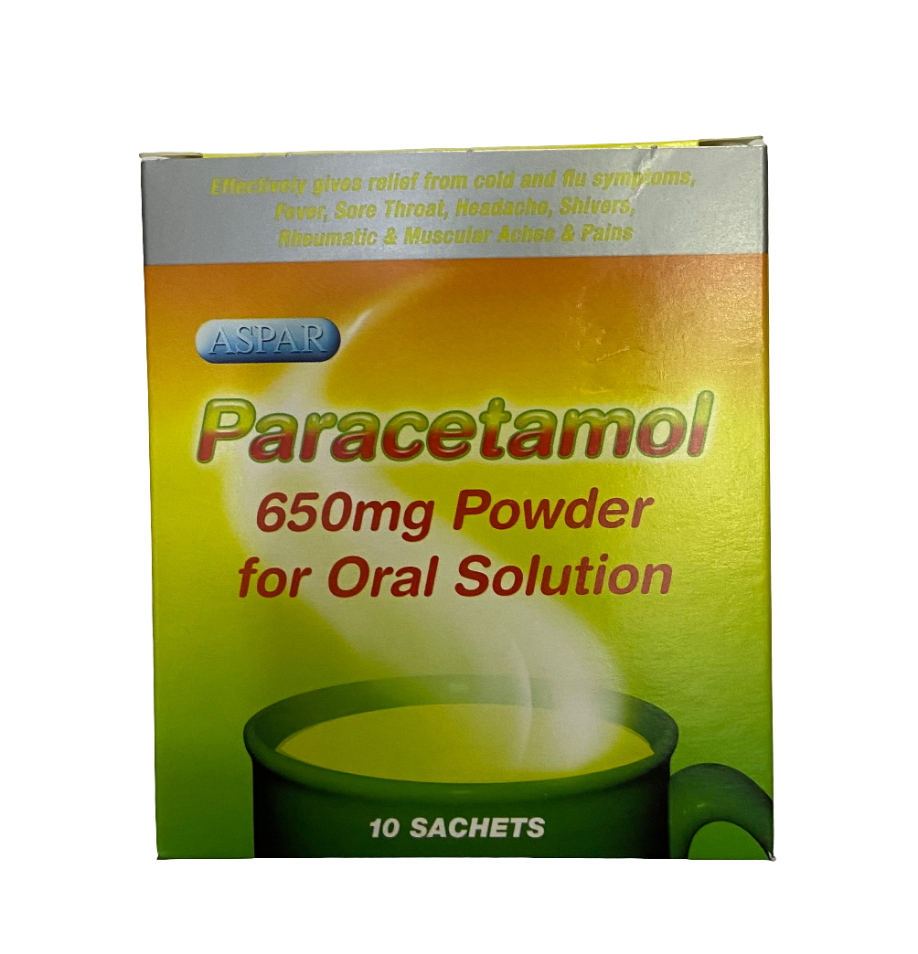Aspar Paracétamol 650mg poudre pour solution buvable 10 sachets
