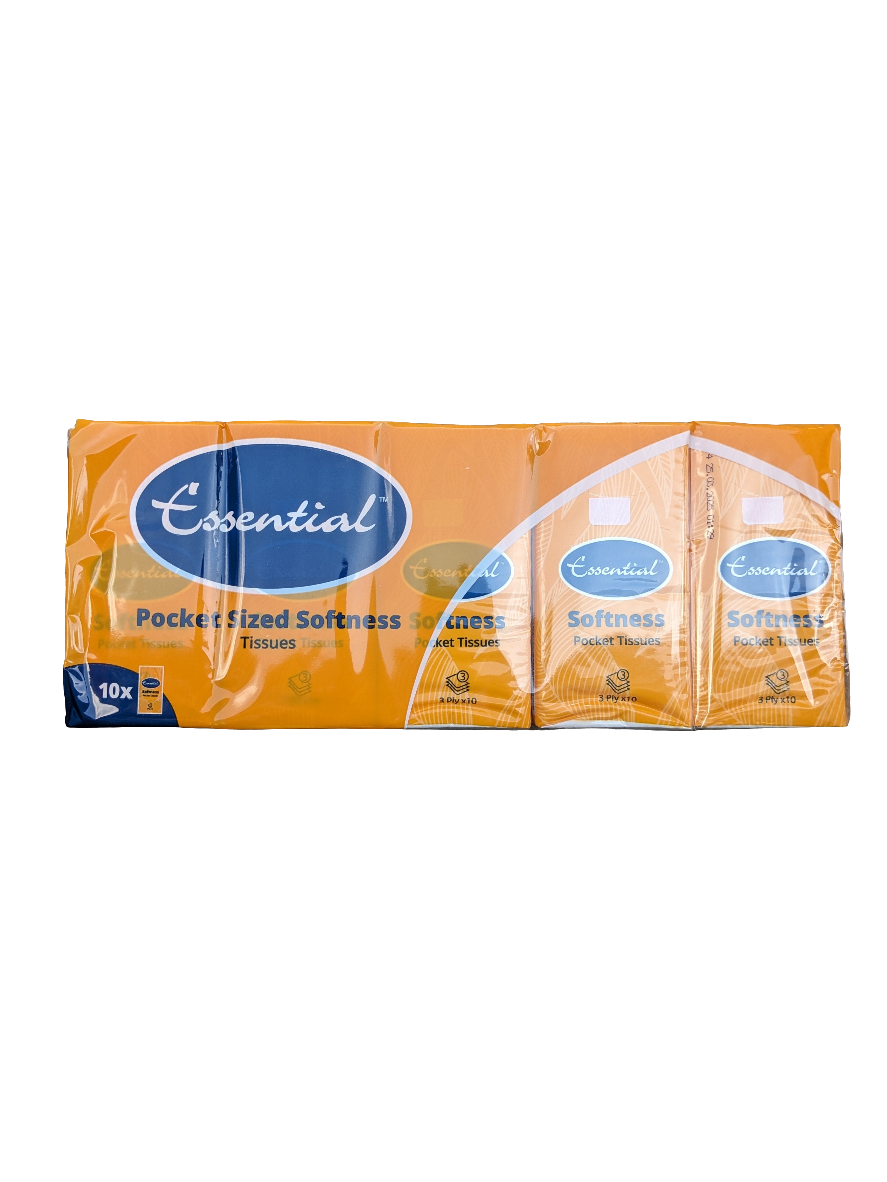Essential 10 Pocket Sized Softness Tissues 3Ply