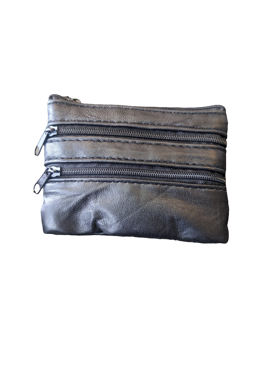 SHEEP NAPPA PURSE WITH 4 ZIPS & KEYRING