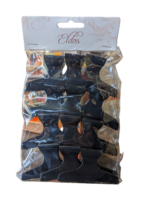 Pack Of 12 Black Hair Clips