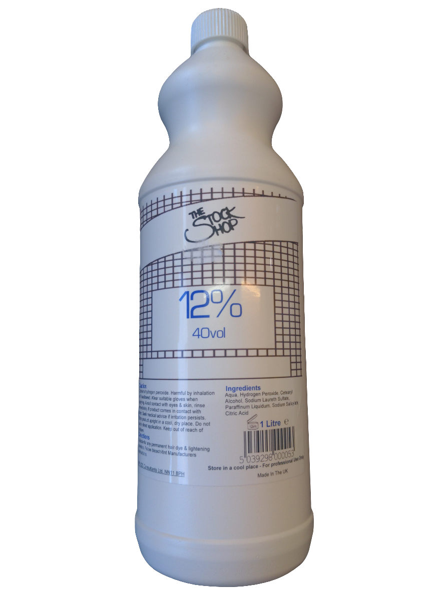 12% 40vol  Cream Hydrogen peroxide 1ltr
