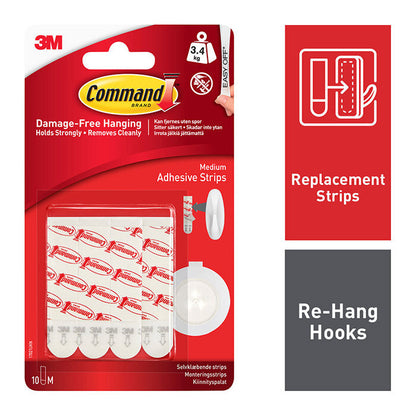 Bandes adhésives de fixation/rechange Command Medium, lot de 10 (17021UKN)