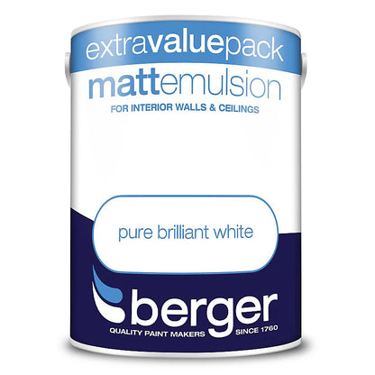 Peinture mate Berger 3L pour murs et plafonds Blanc