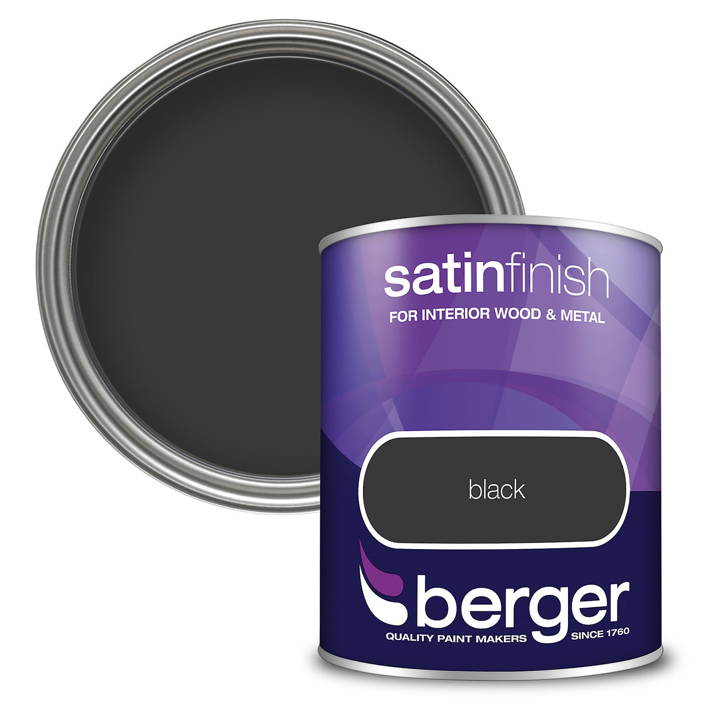 Berger Satin Paint Black - 750ml Berger Satin Paint Black - 750ml