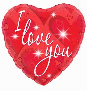 Oaktree 18inch I Love You Sparkles Holographic