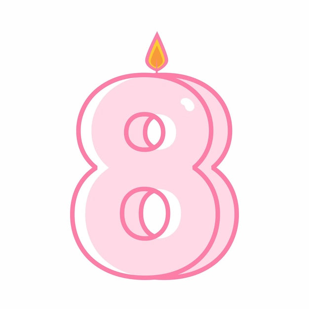 PINK NUMBERS BIRTHDAY CANDLES NUMBER 8