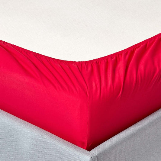 Drap-housse king size en coton égyptien rouge