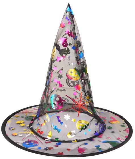 Chapeau de sorcière multicolore noir - Enfant