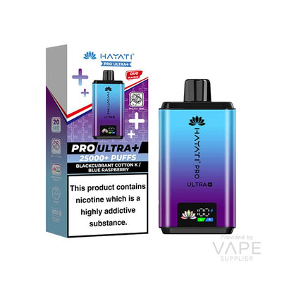 BLACKCURRANT COTTON K/BLUE RASPBERRY HAYATI PRO ULTRA PLUS 25000+ kit