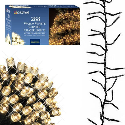 Guirlande lumineuse de Noël 288 LED blanc chaud à effets