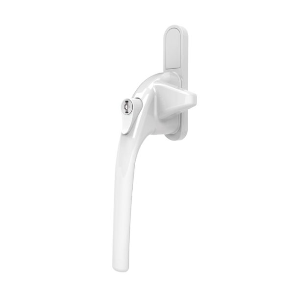 Mila Smart Cockspur Window Handle 9mm - 21mm Step Height White R/H