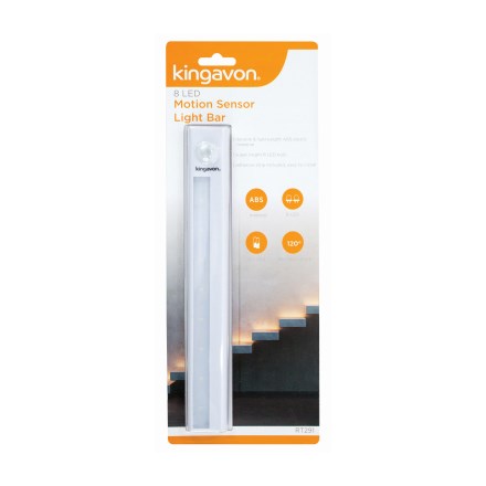 BARRE LUMINEUSE À DÉTECTEUR DE MOUVEMENT 8 LED KINGAVON