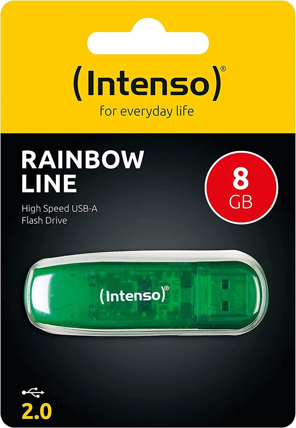 8GB Intenso Rainbow Line USB 2.0 Flash Drive Green