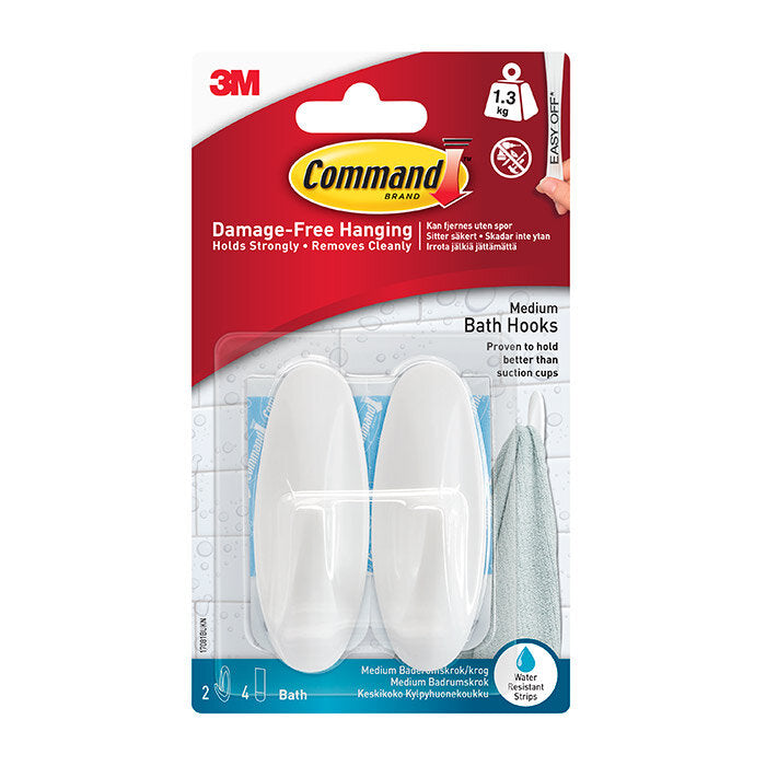 Command Bath Designer Hooks Medium 17081B