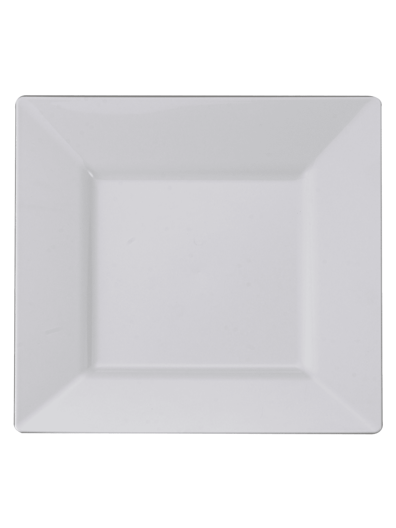 EXTRA VALUE SQUARE WHITE 18CM PLASTIC PLATE