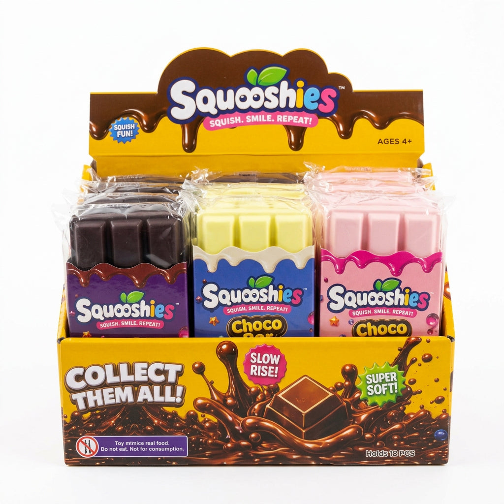 CHOCOLATE BAR SQUOOSHY ASSORTED DESIGNS