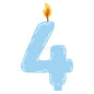 BIRTHDAY CANDLE NUMBER 4 BLUE