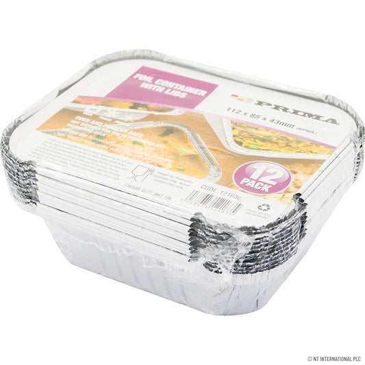 Set of 12 No.1 Aluminium Containers with Lids - Multipurpose Storage Solution