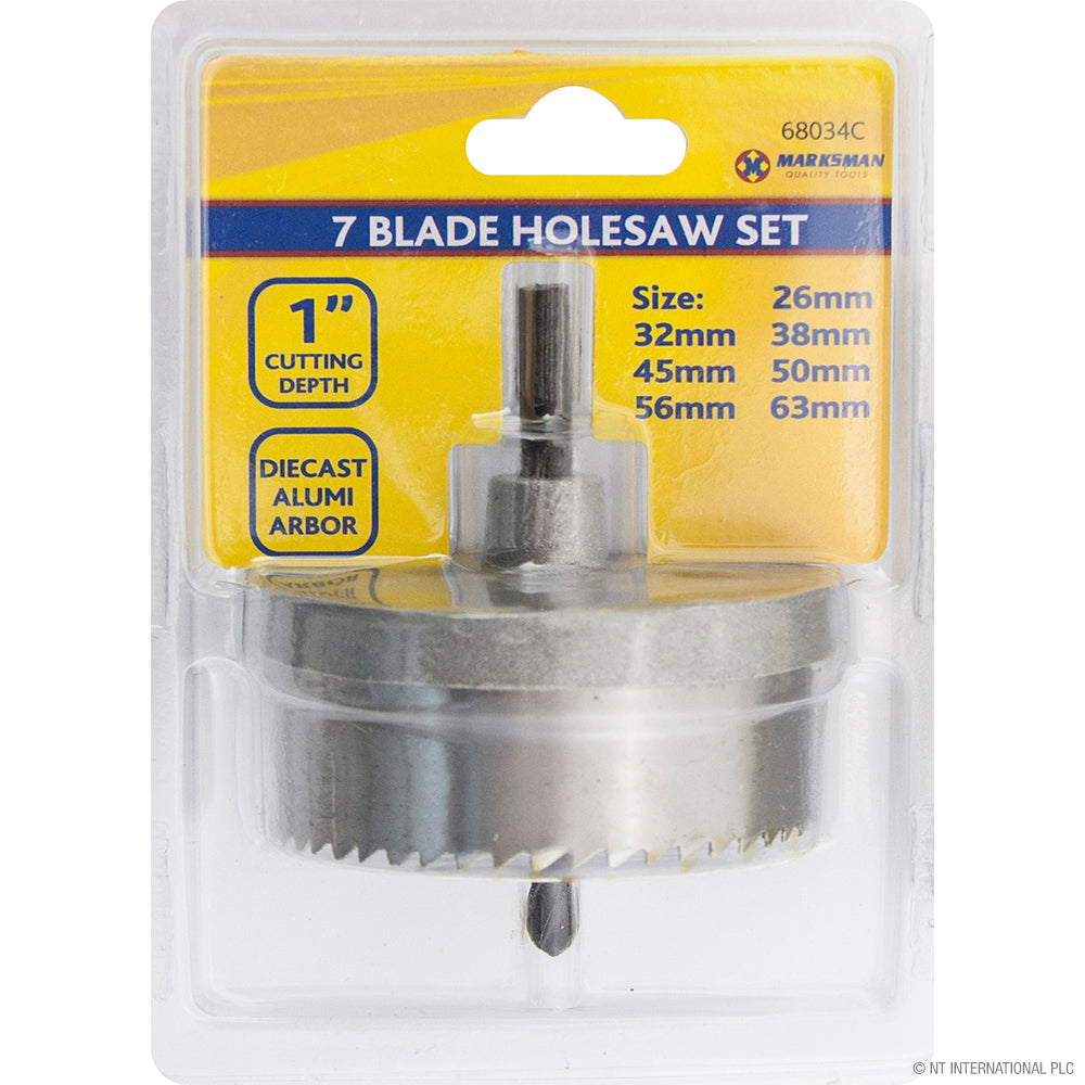 Ensemble de scies cloches premium 7 lames - Diamètre 25 mm (1") - Kit essentiel pour un perçage de précision