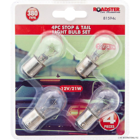 4pc Stop & Tail Light Bulb Set - Bright and Efficient Automotive Lighting