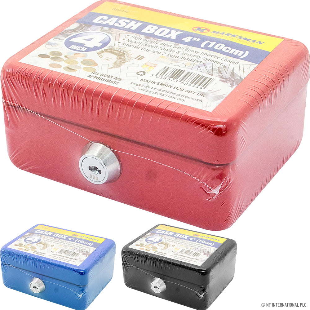 4" Cash Box - Assorted Colors - 115 x 85 x 55mm